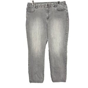 Chicos Jeans‎ Womens 2.5 14 Grey Perfect Stretch Girlfriend Slim Leg Ankle Denim